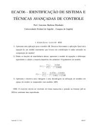 Exercícios de Identificação de Sistemas: Lista 03 - Modelos AR e Espaço de Estados