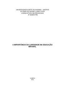 A Importância da Ludicidade na Educação Infantil: Um Estudo Interdisciplinar