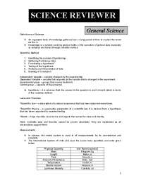 College Entrance Examination Reviewer in Science