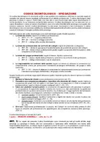 Codice deontologico con spiegazione