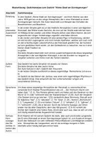 Musterlösung: Gedichtanalyse zum Gedicht "Kleine Stadt am Sonntagmorgen"
