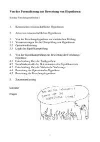 Von der Formulierung zur Bewertung von Hypothesen