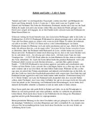 Kabale und Liebe – 3.Akt 4. Szene Analyse