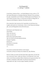 Zusammenfassung „Nathan der Weise“ Die Ringparabel (3. Aufzug, 7. Auftritt)