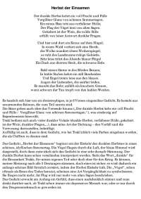 Interpretation/Analyse "Der Herbst des Einsamen"