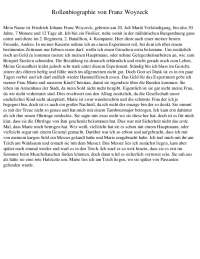 Rollenbiographie von Franz Woyzeck