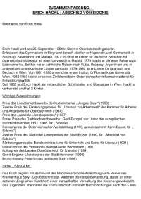 Zusammenfassung – Erich Hackl / Abschied von Sidonie