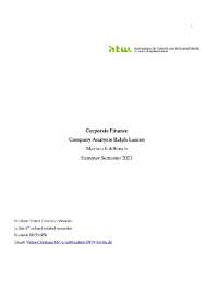 Raulph Lauren Analysis