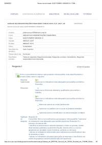 Análise das Demonstrações Financeiras: Questionário da Unidade III