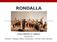Rondalla History, Background and Components