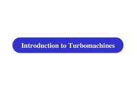 introduction to turbo machinery
