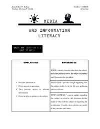 Media and Information Literacy: Choosing Reliable Sources