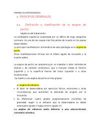 Angina de Pecho: Fisiopatología, Tratamiento y Fármacos Antianginosos