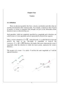 Vectors analysis and application