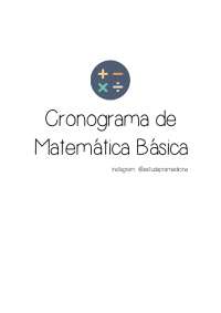 Cronograma de Estudo de Matemática Básica