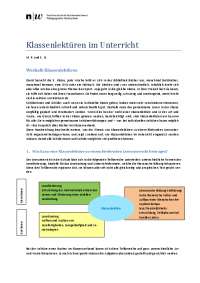 Klassenlektüren im Unterricht