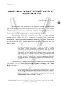 Aspectos Rítmicos e História do Baião no Nordeste Brasileiro: Batuques, Lundu e Modinha