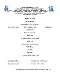 Informe Telesecundaria No. 283 '15 de Mayo': Misión, Visión y Organización