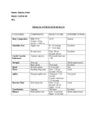 Physical Fitness Test Sample - Docsity