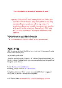 Zomato: The Innovative Food Delivery App