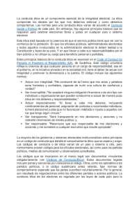 La conducta ética es un componente esencial de la integridad electoral