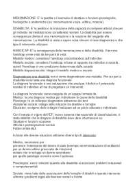 Differenze tra disabilità, menomazione e handicap e le varie disabilità.