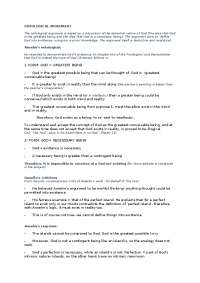 Ontological Argument notes for students