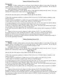 Dilution WorkSheet for chemistry - Docsity