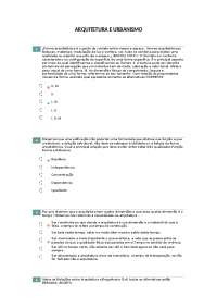 simulado Arquitetura e Urbanismo