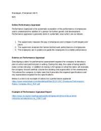 Performance Appraisal