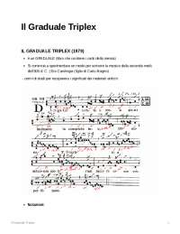 Il Graduale Triplex - sintesi - Docsity