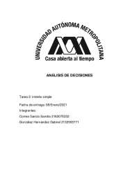 EJERCICIOS BASICOS DE ANALISIS DE DESICIOES