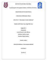 Practica No. 5 “Movimiento Circular Uniforme”
