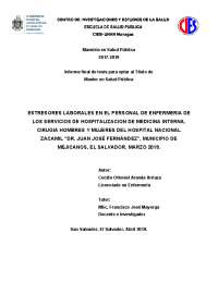 Estresores laborales en enfermería del Hospital Zacamil en El Salvador