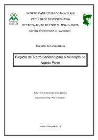 Projecto de Aterro Sanitário para o Município de Nacala Porto
