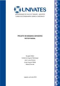 Projeto Rotor Radial - Máq. de Fluídos 2019 - G. Reckziegel