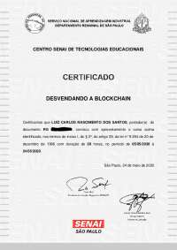 Certificado: Desvendando a Blockchain - Luiz Carlos Nascente dos Santos
