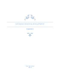 Computer Science, IT, Database design and development assignment - Docsity