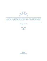 Computer Science, IT, Database design and development assignment - Docsity