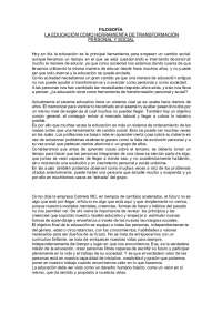 LA EDUCACIÓN COMO HERRAMIENTA DE TRANSFORMACIÓN PERSONAL Y SOCIAL - Docsity