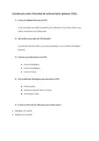 Velocidad de sedimentación globular (VSG) - Docsity