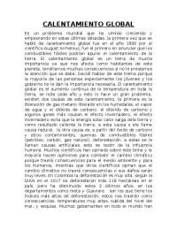 Calentamiento global - Docsity