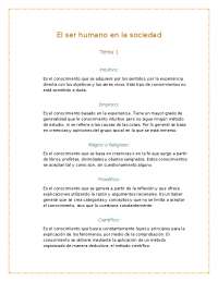Apuntes de el ser humano en sociedad - Docsity