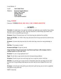 Script of a roleplay - Docsity