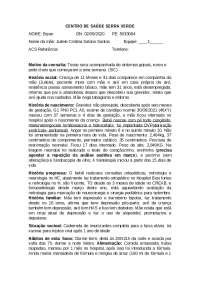 Evoluçao de uma criança em saúde da criança