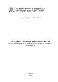 Gestão de mudanças climáticas no setor de saneamento