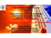 Sistema Binario y Ley de Raoult en Física-Química Agroindustrial - Prof. Nivela