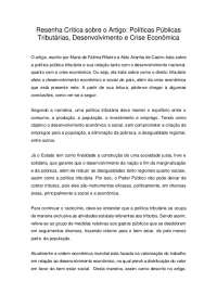 Resenha Artigo Políticas Públicas