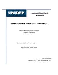 Ejercicio de construcción de conceptos:  Gobierno Corporativo