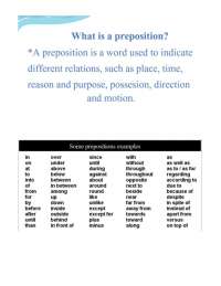 Prepositions summary - Docsity